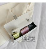 A Fashionable Underarm Bag , Silk Scarf Decoration , Hardware Lock Closure, Flap Opening, Lightweight Solid Colour Shoulder Bag, Baguette Bag. RM74 (P-1372) - Image 2