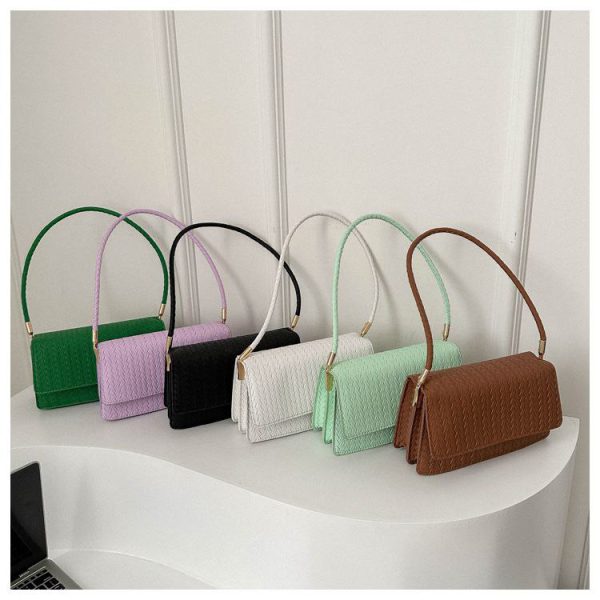Woven Pattern Pu Leather Flap Shoulder Bag, Simple, Practical And Versatile. Suitable For Daily, Casual And Party, Easy To Carry RM103 (P-1568)