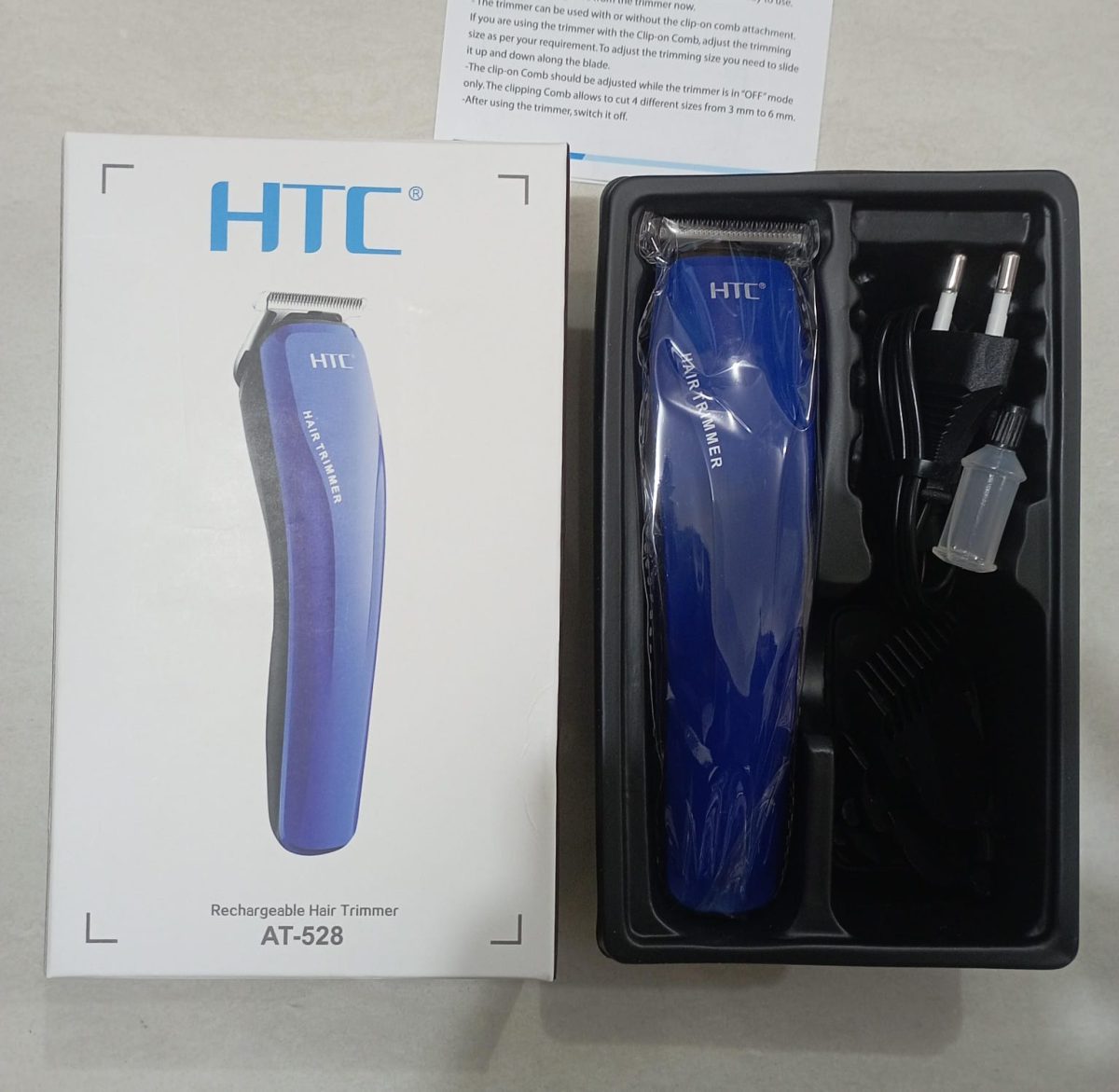 HTC AT-528 Beard Trimmer And Hair Clipper For Men - Blue - Image 2